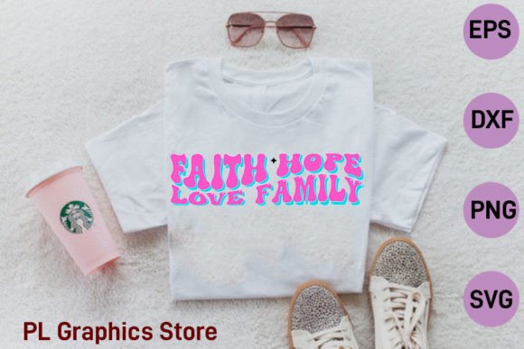 Retro Faith Design: A Timeless Embroidery Graphic for Craft Projects